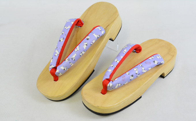 雪丸婦人下駄（ブルー／レッド）２３～２４ｃｍ　規