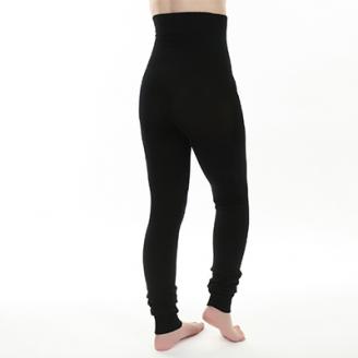 足首まですっぽり温かいシルクとコットンの腹巻パンツ(10分丈)・ブラック