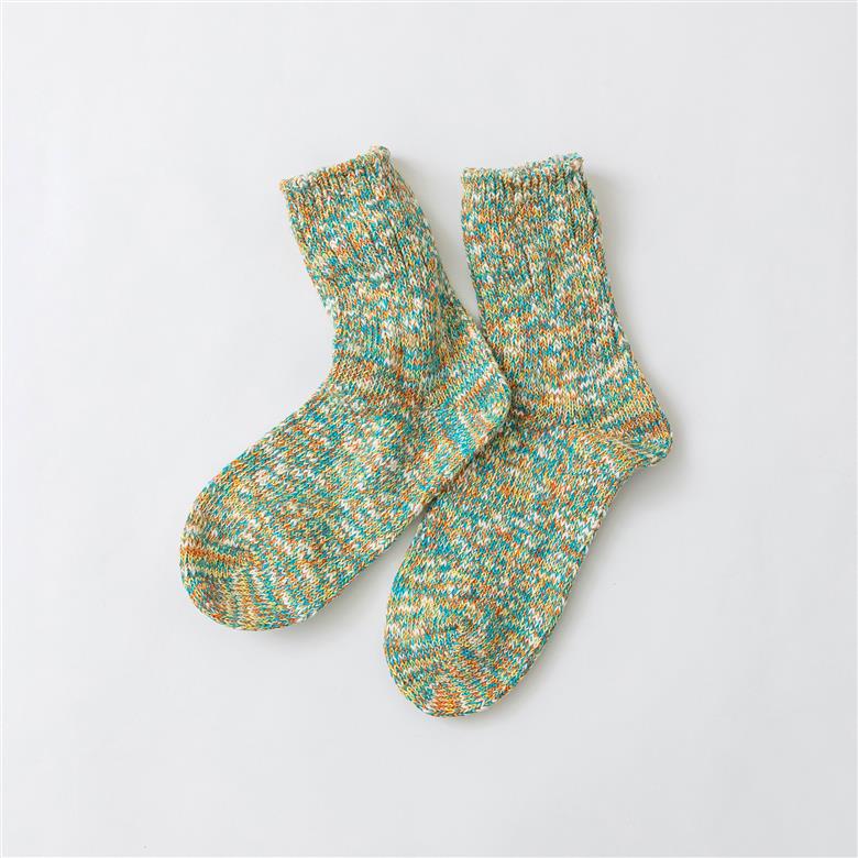 042SLUBMIXリブクルー2Pセット（Mサイズ）-ホワイト/マスカットミックス///靴下 くつした ソックス くつ下 足元 レディース 婦人 メンズ 紳士 おしゃれ シンプル カジュアル 肌触り ふっくら 日本製 奈良県 広陵町