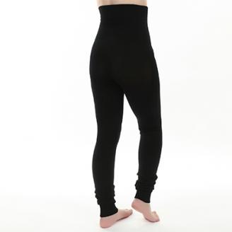 足首まですっぽり温かいシルクとコットンの腹巻パンツ(10分丈)・ブラック2枚セット