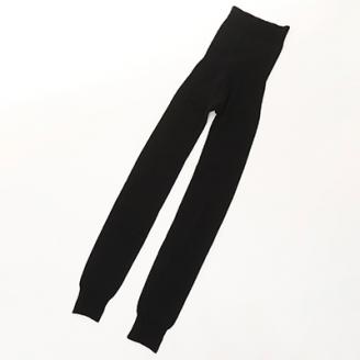 足首まですっぽり温かいシルクとコットンの腹巻パンツ(10分丈)・ブラック2枚セット