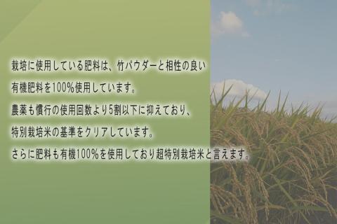 【令和7年度産】《新米》竹パウダー肥料と有機肥料100％使用　特別栽培米 [大和広陵米　かぐや]　白米2kg×2