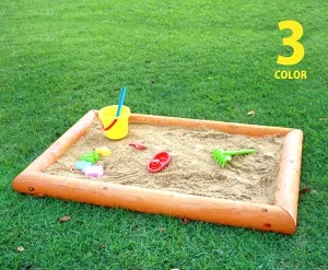 木製 砂場枠【大】150cm×100cm 防腐処理済 国産材 環境配慮 外遊び 屋外 アスレチック 遊具 公園 【色：無塗装、カーキ、ブラウンから選択】