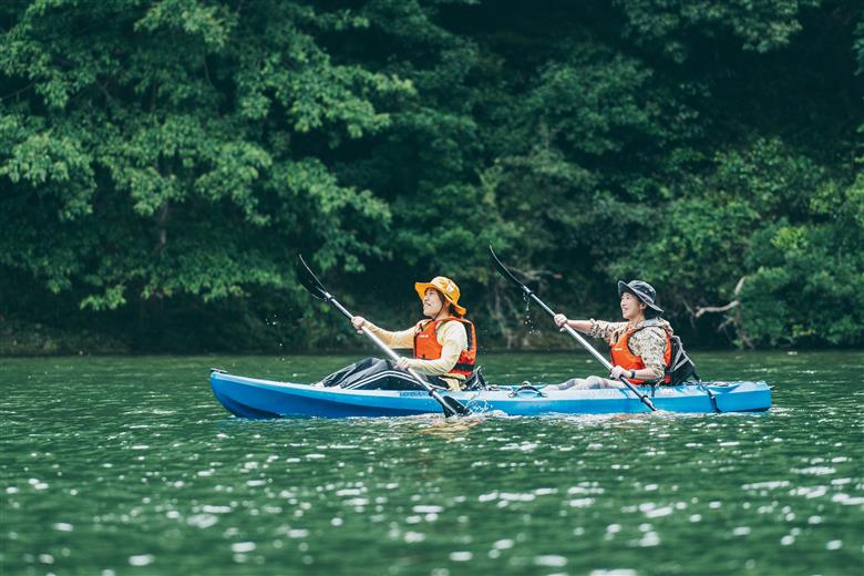 七色ダム レンタルカヤック 2人乗り 1日乗船券 バッシングロード 観光 バス釣り 体験チケット