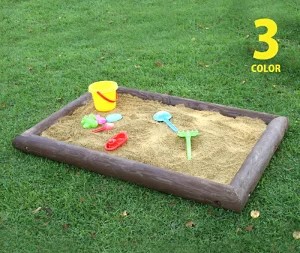 木製 砂場枠【大】150cm×100cm 防腐処理済 国産材 環境配慮 外遊び 屋外 アスレチック 遊具 公園 【色：無塗装、カーキ、ブラウンから選択】