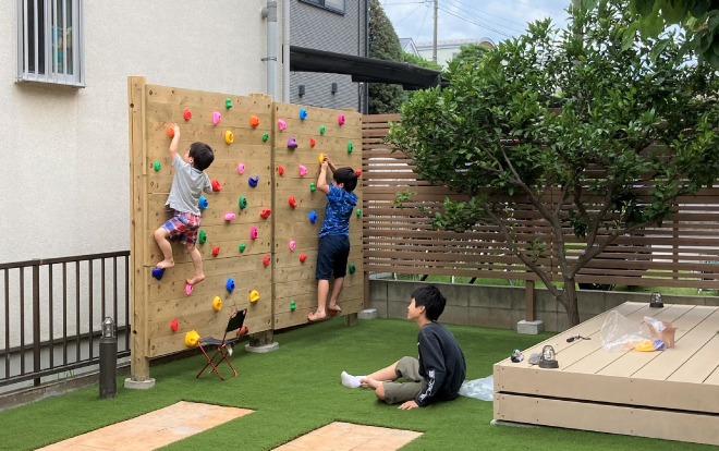 木製 ウッドウォール 無塗装 防腐加工済 国産材 環境配慮 外遊び 屋外 アスレチック 遊具 公園