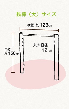 木製 鉄棒(大) 国産材 環境配慮 外遊び 屋外 アスレチック 遊具 公園 庭