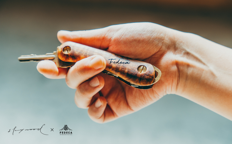 【FEDECA×SKYWOOD】　キーオーガナイザー　杉杢　コラボ商品