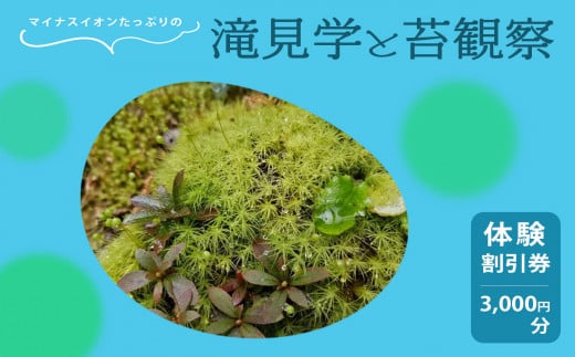 「マイナスイオンたっぷりの滝見学と苔観察」体験割引券（3,000円分） | マイナスイオン 滝 たき タキ 苔 こけ コケ 観察 自然 奈良県 上北山村