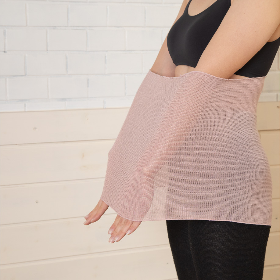 M204　シルク腹巻きブラックスモキーピンク