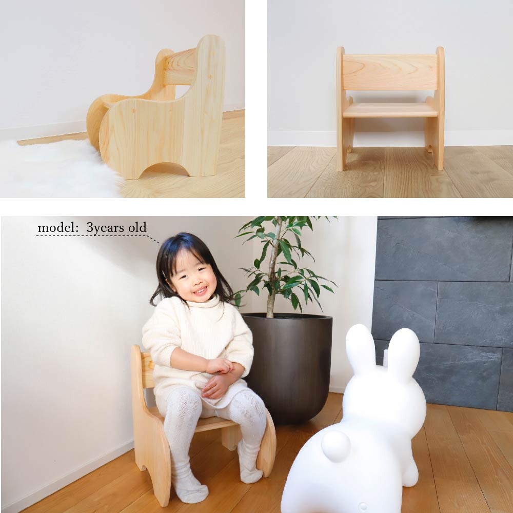 M460　紀州材ひのきの子供椅子