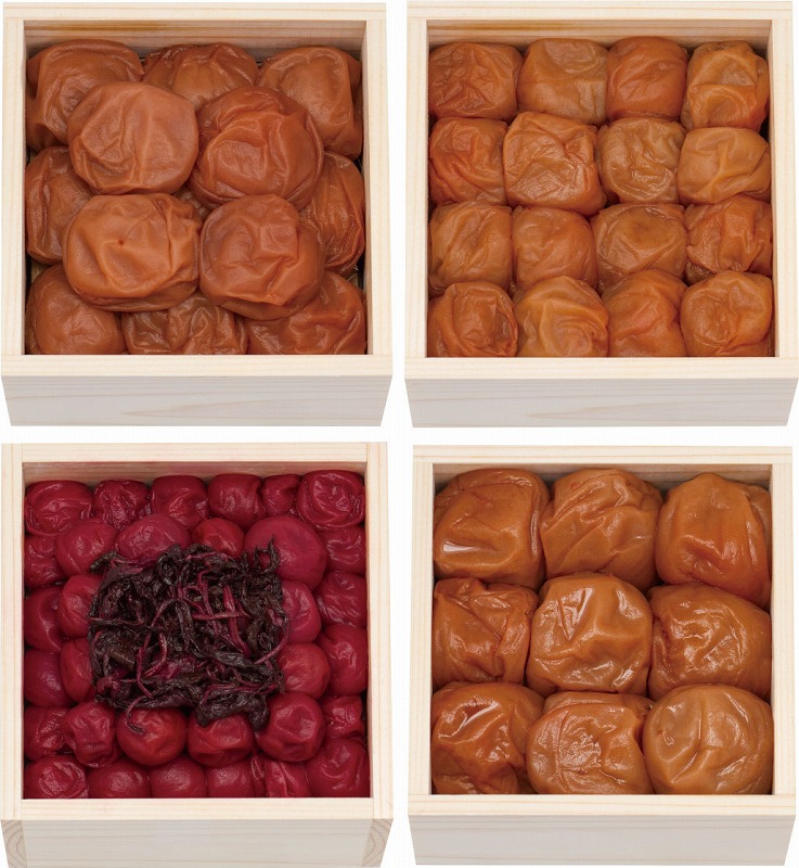 高級南高梅食べ比べ4種計1kg入【紀州塗箱 網代模様仕上】