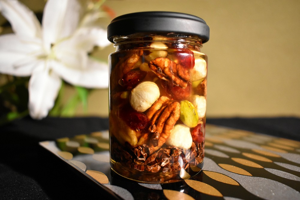 ナッツの蜂蜜漬【峠プレミアム 爛（RAN）】～熊野古道 峠の蜂蜜×ナッツ 【SW15】