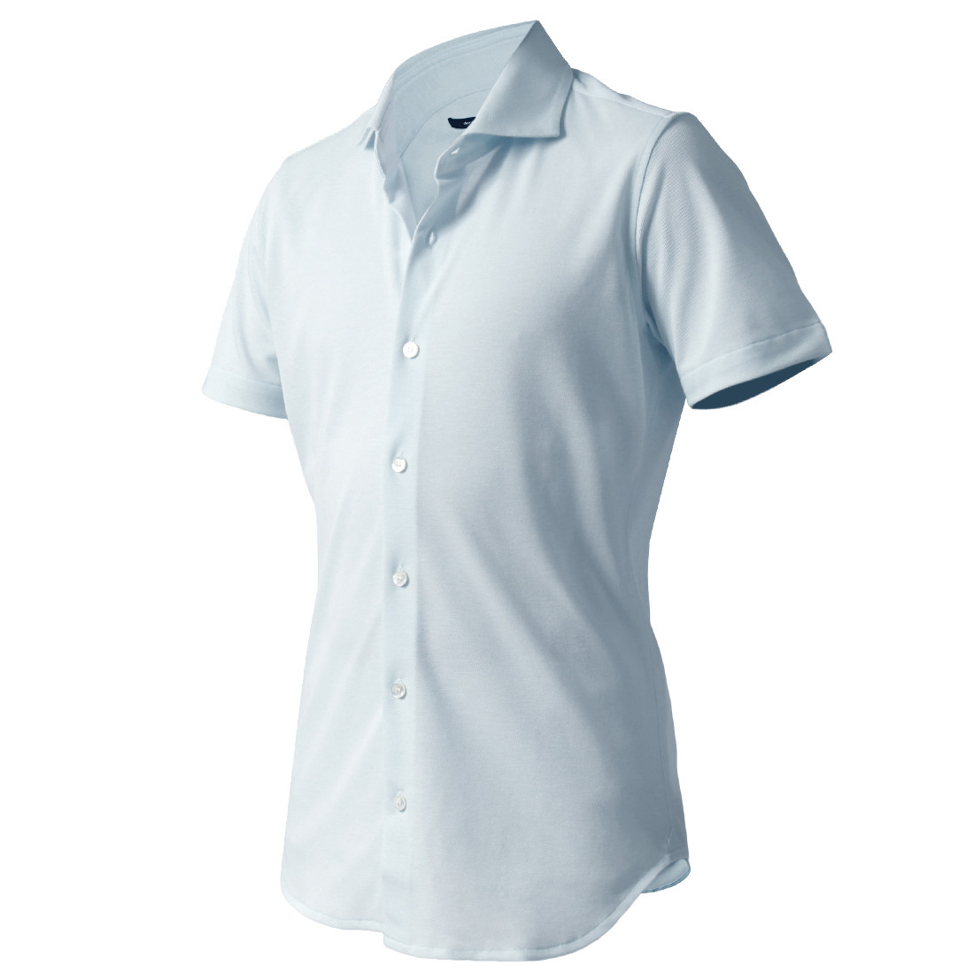 DJS-004 decollouomo メンズドレスシャツ半袖（生地／コンコルド）サックスブルー／Sサイズ