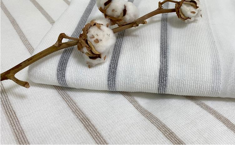 オーガニックコットン　タオルシーツ　シングルサイズ（145×230cm）ボーダー　ブラウン  SNS-13-BR