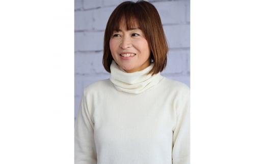 レディースネックウォーマー（ベビーカシミヤ100％） 天竺編み ホワイト  201F WH