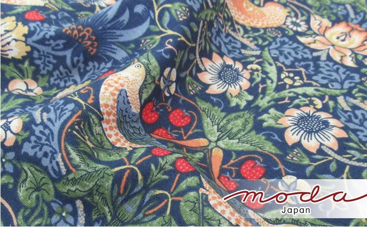 【ソファーパッド2人掛用50×100】ベストオブモリス いちご泥棒ネイビー MR-5010I-NB