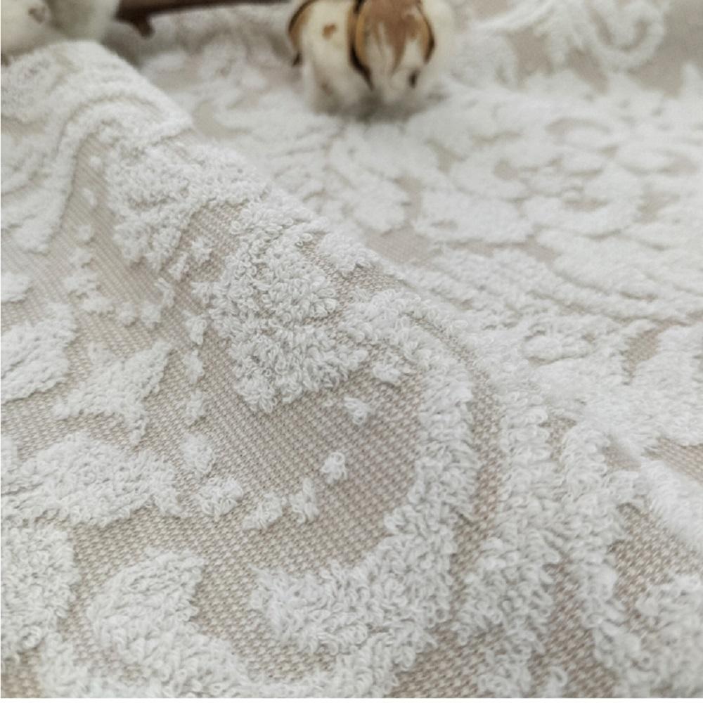 【 ベージュ 】 高級ジャガード織りタオルケット シングルサイズ（140×190cm）ベージュ SNT-10T-BE