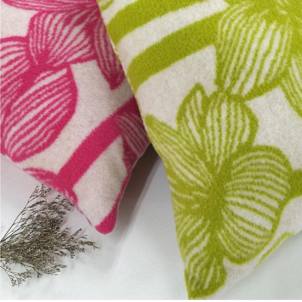 【 ピンク 】 やわらかラムウール混 北欧調クッション 45×45cm ピンク（ SH-35924-PI）