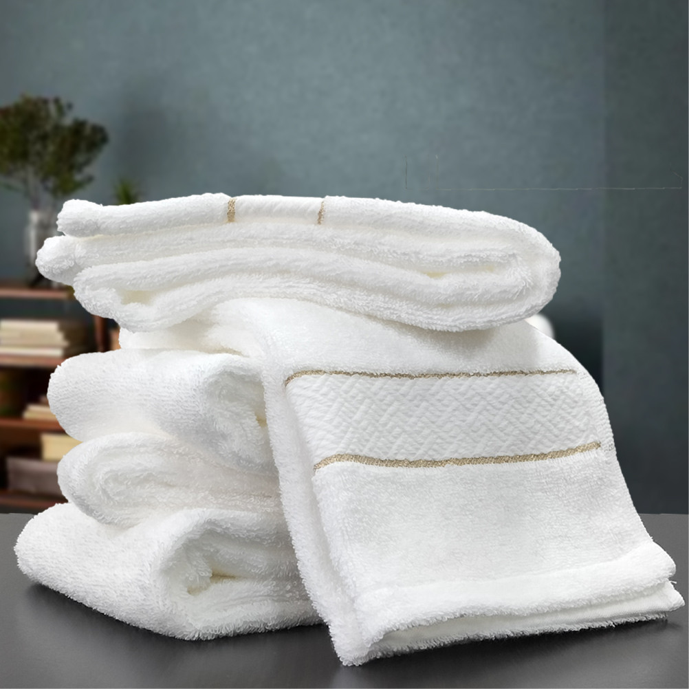 【フェイス5枚組】スーピマ綿フェイスタオル 34×80cm クレF5-WH