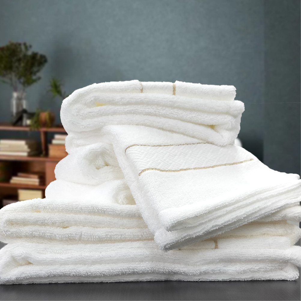 【フェイス4枚・バス2枚セット】スーピマ綿タオルセット クレF4B2-WH