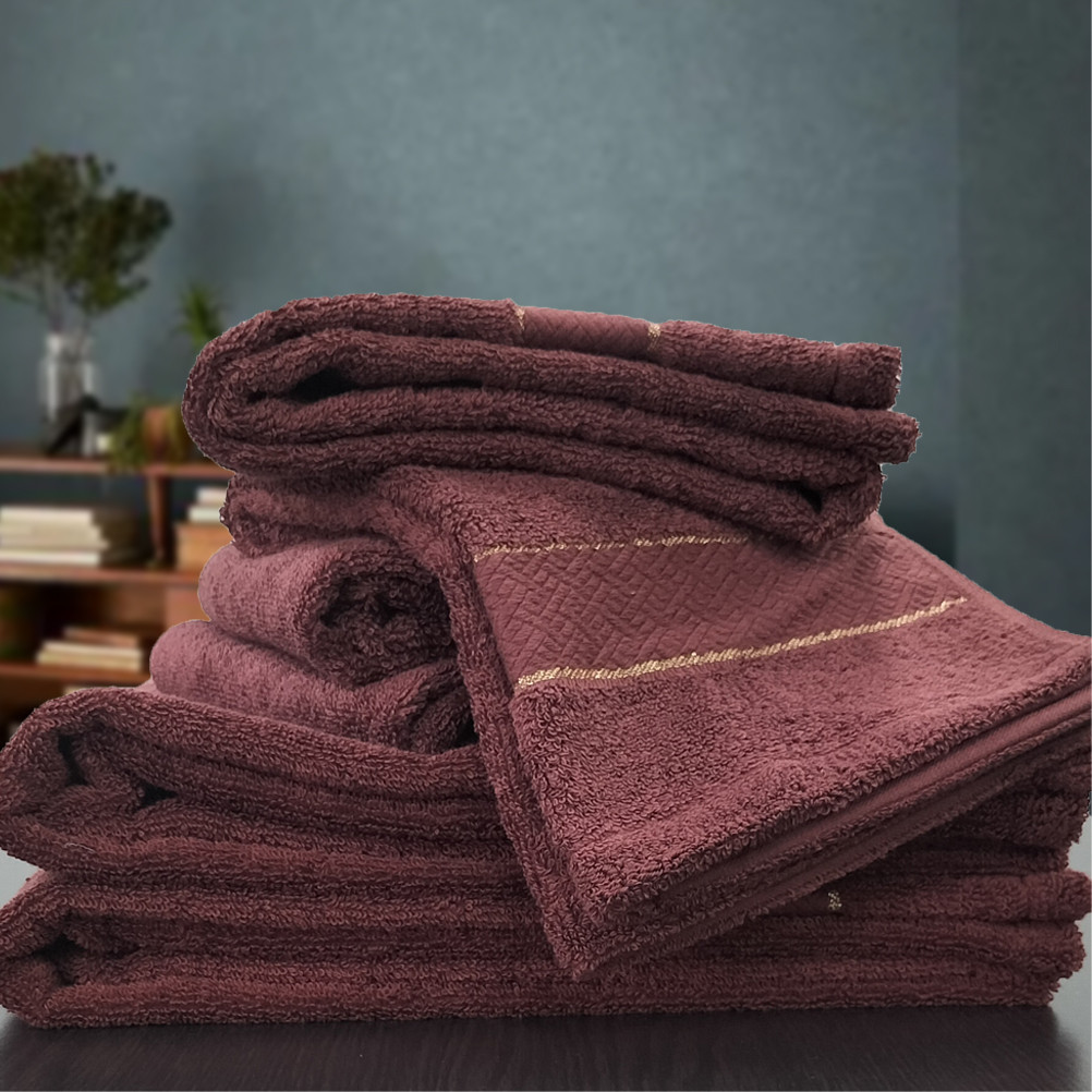 【フェイス4枚・バス2枚セット】スーピマ綿タオルセット クレF4B2-WRE