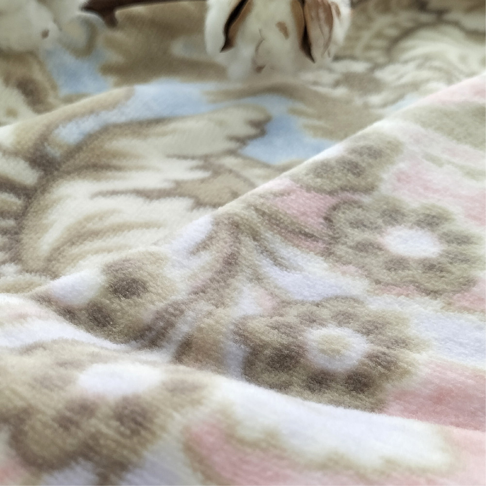 ［2枚組］椿オイル加工 ふんわり綿毛布 シングルサイズ（約140×200cm）×1セット（ピンク1枚・ブルー1枚） CNM-300-2P