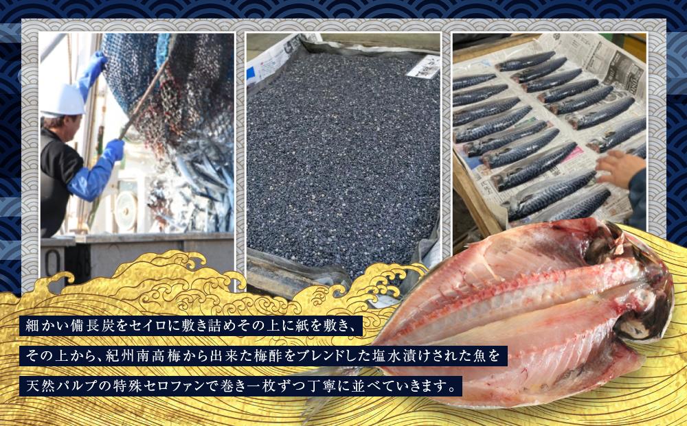 紀州備長炭干し特大真あじ