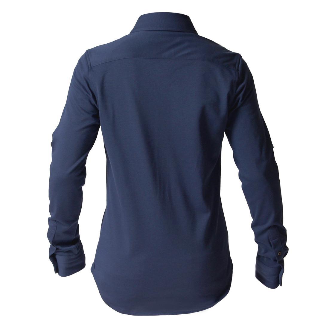 DJS-001 decollouomo メンズパイロットシャツ長袖（生地／コンコルド）ネイビー／Lサイズ