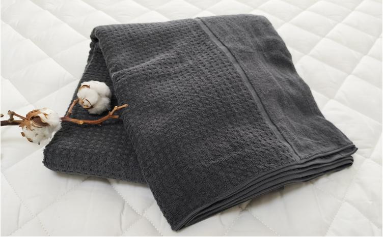 オーガニックコットン　タオルケット　Sサイズ（145×190cm）チャコール OH-5774-CY