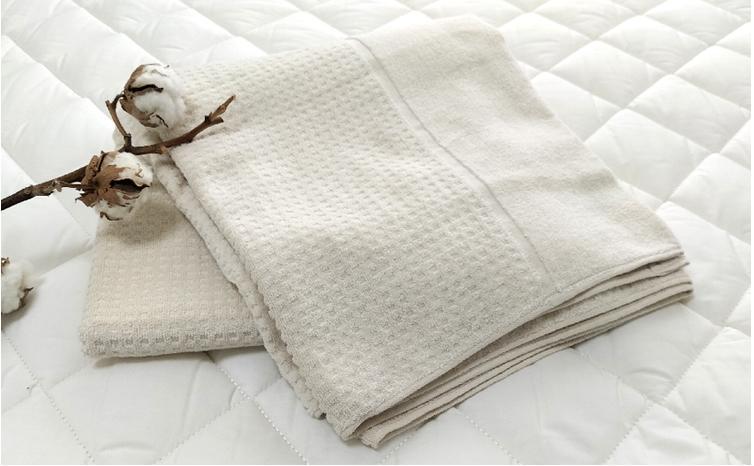 オーガニックコットン　タオルケット　Sサイズ（145×190cm）アイボリー  5774-IV