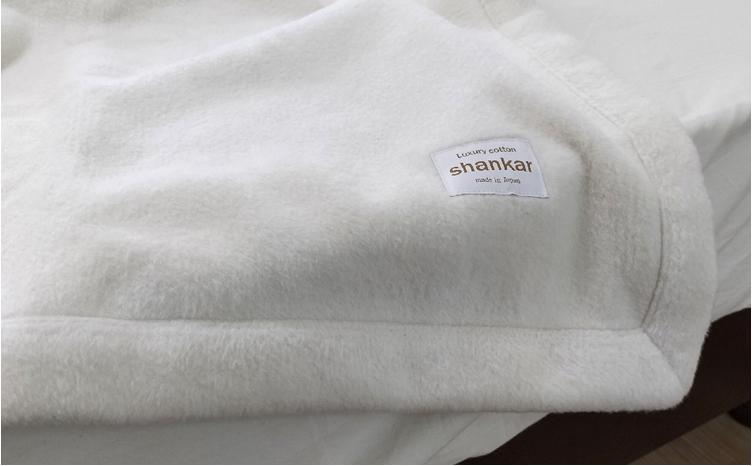 【クィーンサイズ】手摘みシャンカールコットンのやわらか綿毛布 200×200cm　SHAN-Q