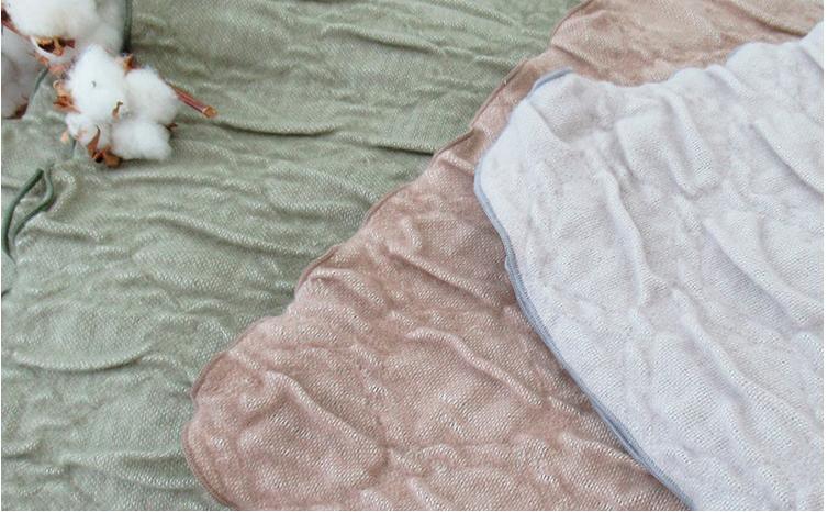 あったかコットン　ふわふわ ブランケット　ひざ掛サイズ（70×100cm）グリーン　20012-4　GR