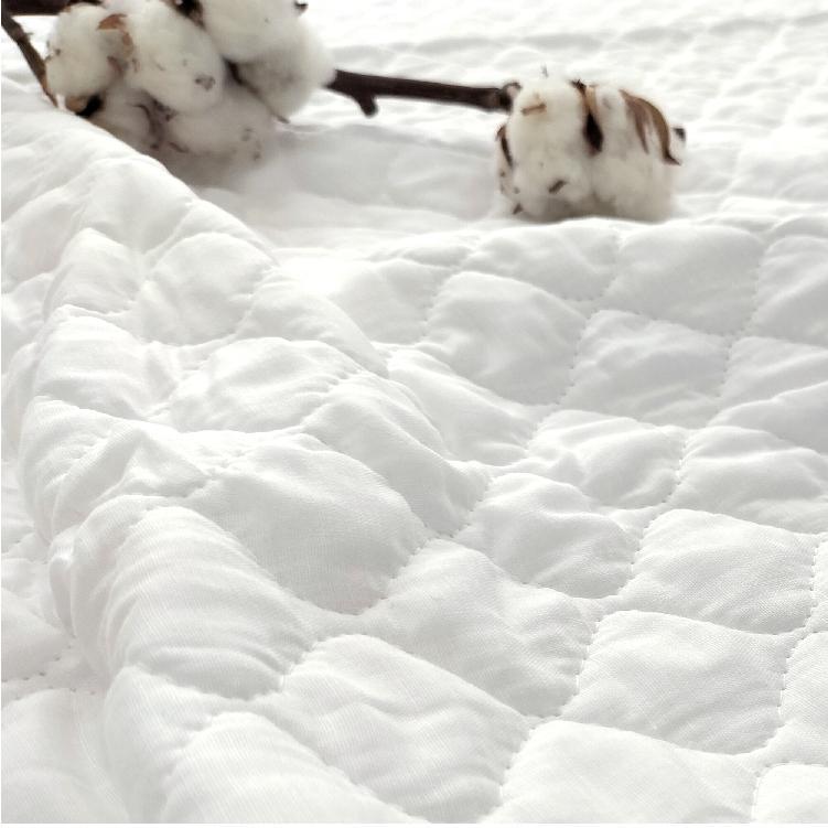 『和』【Lサイズ50×70cm】紀州晒ガーゼ脱脂綿入り波柄キルト枕パッド2枚組 ホワイト S74-5070-2P