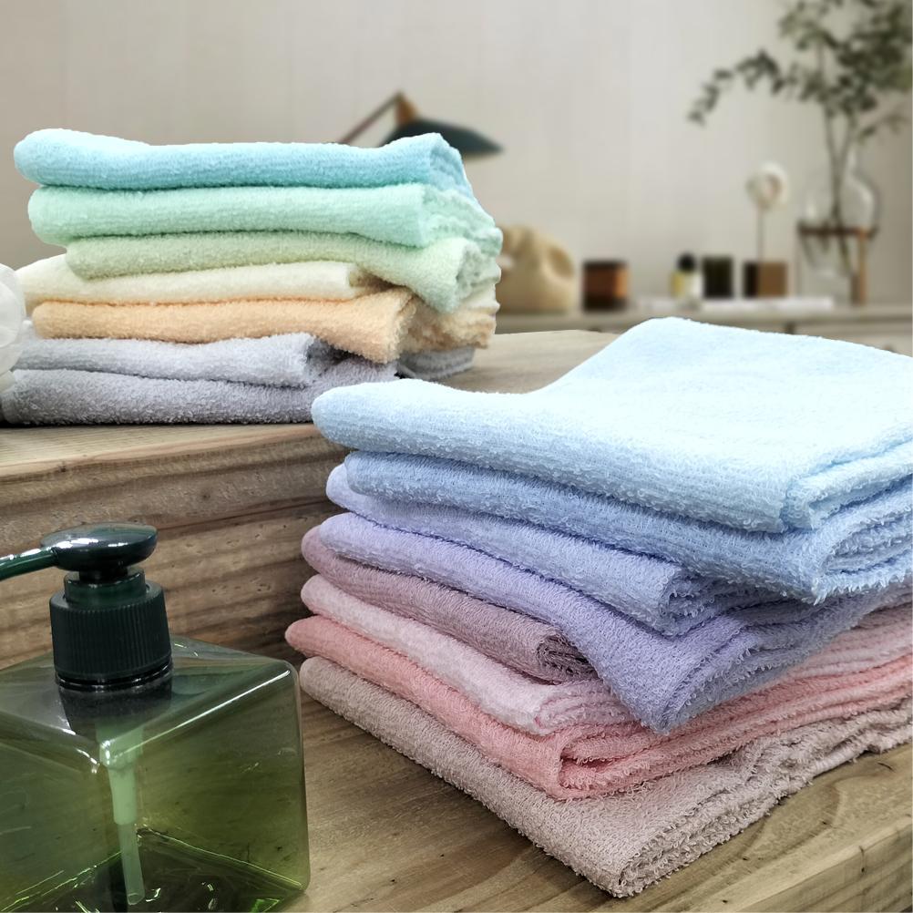 【フェイス10枚組】いろいろカラーの薄手フェイスタオル（ 34×84cm）PI-F10