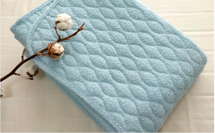 コットンロングパイル敷パッド　シングル（100×205cm）PF-1S　ブルー