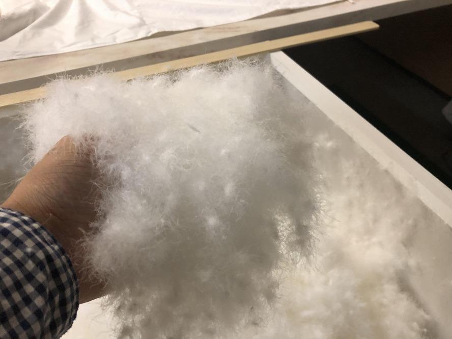 ハンガリー産ダック90の羽毛ふとん ダブルロング 専門店のハンドメイド