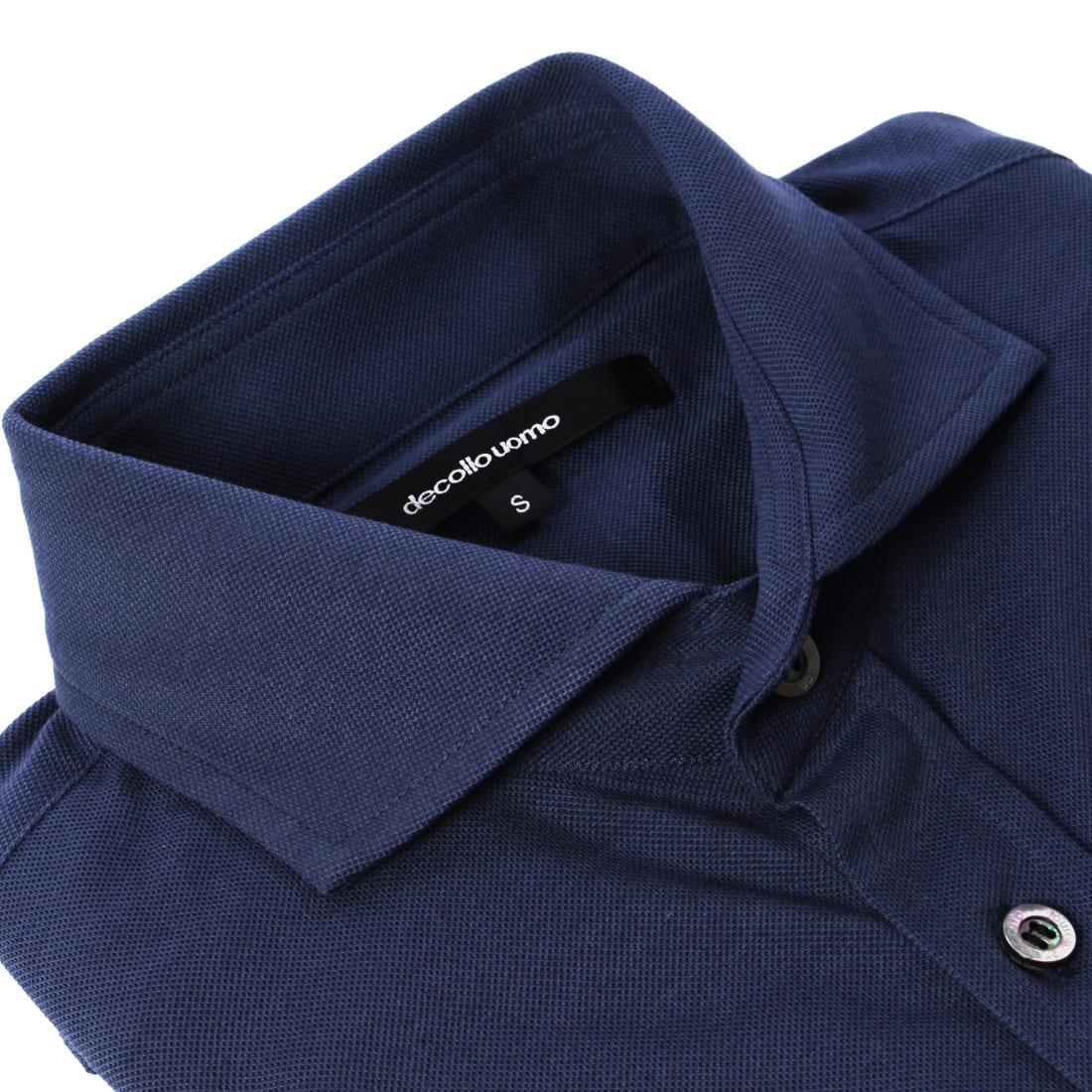 DJS-003 decollouomo メンズパイロットシャツ半袖（生地／コンコルド）ネイビー／Lサイズ