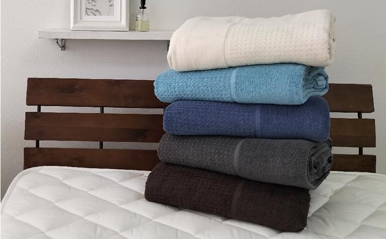 オーガニックコットン　タオルケット　Sサイズ（145×190cm）ターコイズ  OH-5774-TA