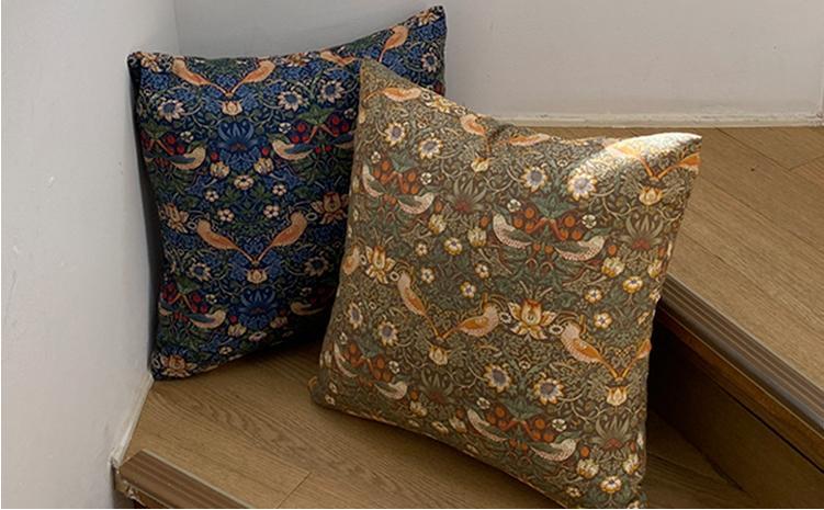 【クッションカバー45×45】ベストオブモリス いちご泥棒ネイビー MR-4545I-NB