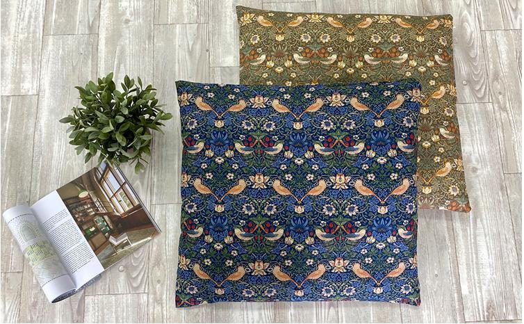 【座布団カバー55×59】ベストオブモリス いちご泥棒ネイビー MR-5559I-NB