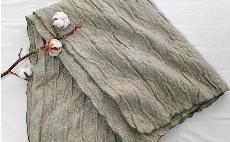 あったかコットン　ふわふわ ブランケット　ひざ掛サイズ（70×100cm）グリーン　20012-4　GR