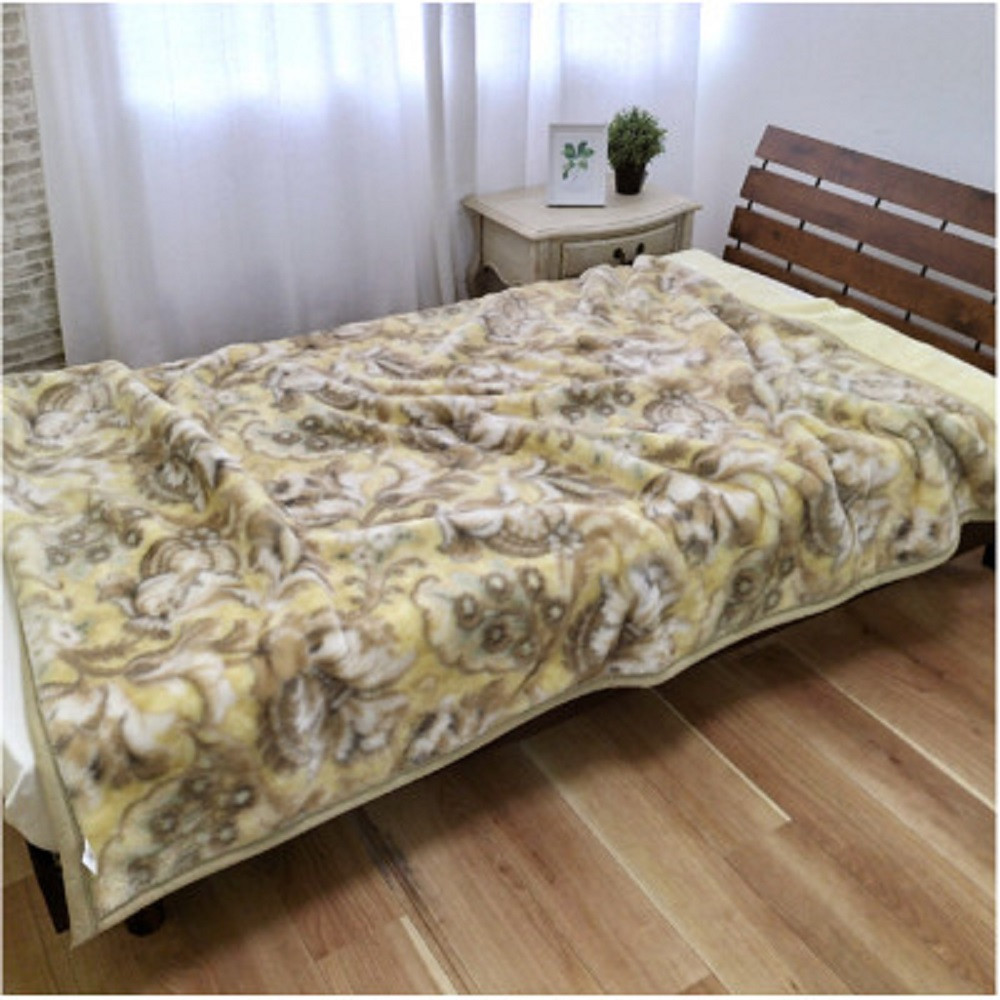 ［シングル］吸湿発熱あったかボリューム2枚合わせ毛布 約140×200cm ベージュ1枚 JM-2201-BE