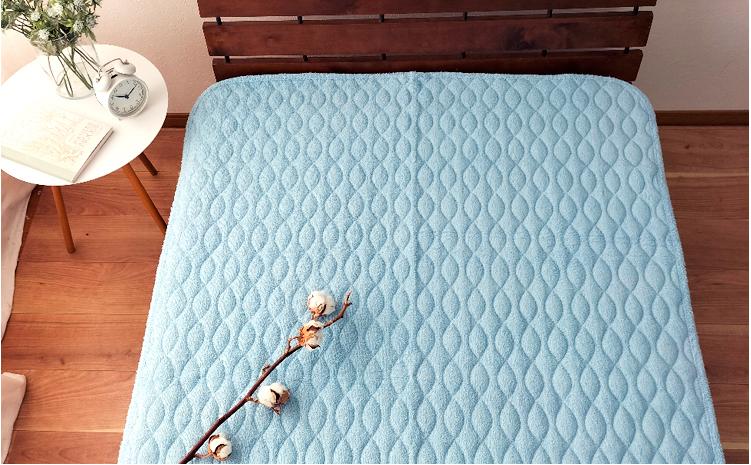 コットンロングパイル敷パッド　シングル（100×205cm）PF-1S　ブルー