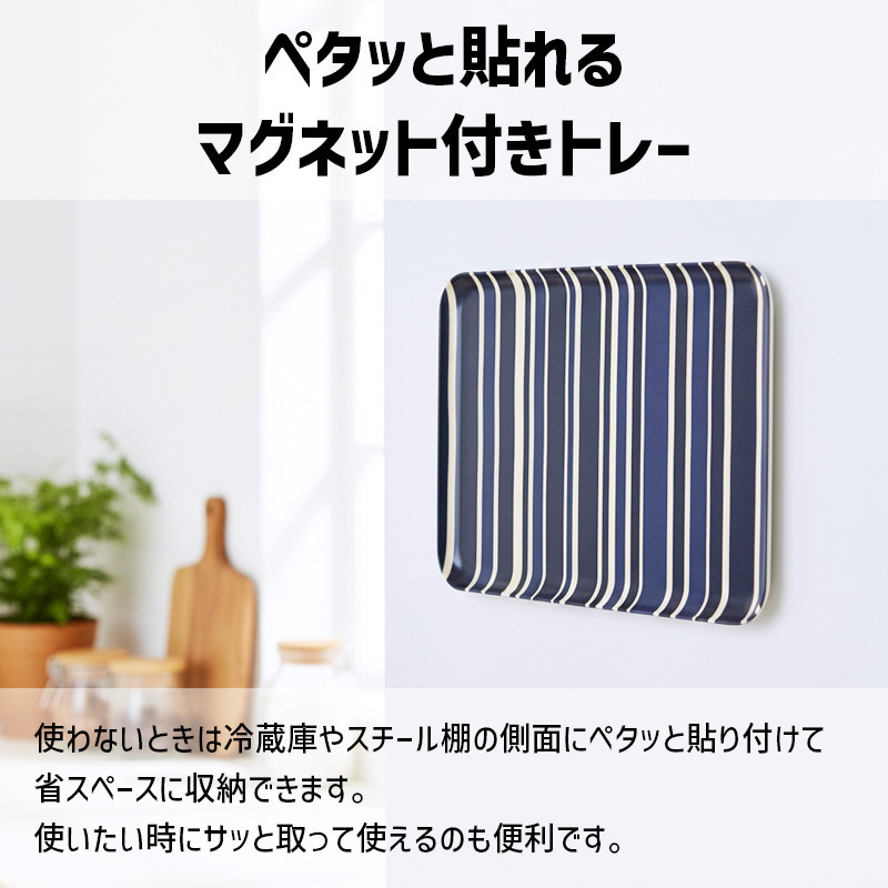 TATSU-CRAFT マグネットトレー SS 21.5cm トリノストライプ BK ブラック すべり止め付き ［Tk1055］