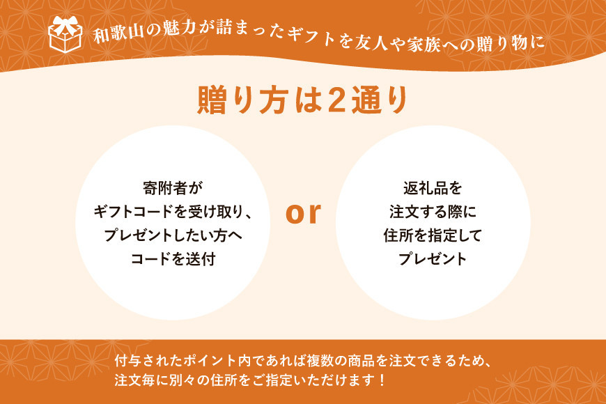 あとから選べるWEBカタログギフト（寄附15万円コース）45000ポイント和歌山市