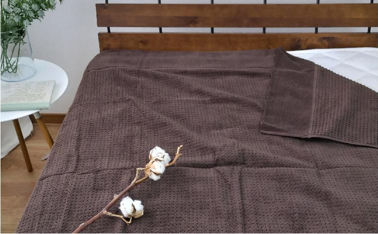 オーガニックコットン　タオルケット　Sサイズ（145×190cm）ブラウン OH-5774-BR