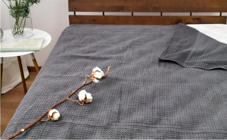 オーガニックコットン　タオルケット　Sサイズ（145×190cm）チャコール OH-5774-CY