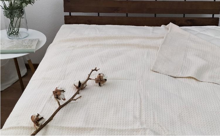 オーガニックコットン　タオルケット　Sサイズ（145×190cm）アイボリー  5774-IV