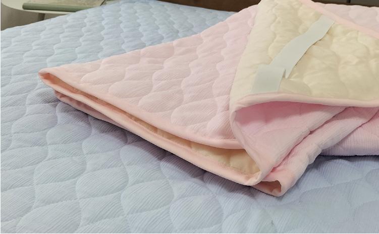 『涼』綿100%ちぢみ織り敷パッド　シングルサイズ（100×205cm）ブルー　TKS-1S-BL